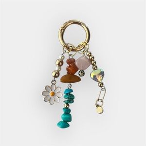 Gold and Multicolor Charm Keychain